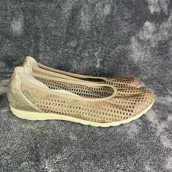 Mephisto Air Relax Pewter Perforated Leather slip On Ballet Flats size US 8.5 - Picture 3 of 8